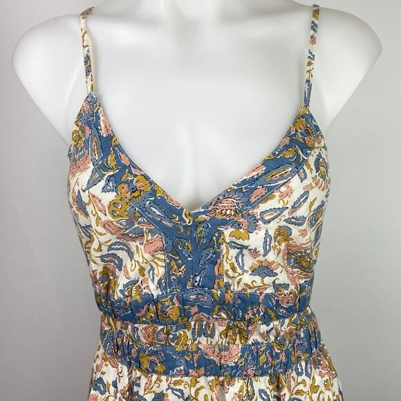 Sincerely Jules Multicolor Floral Smocked Spaghetti Strap Midi Summer Dress Sz M - Picture 3 of 4